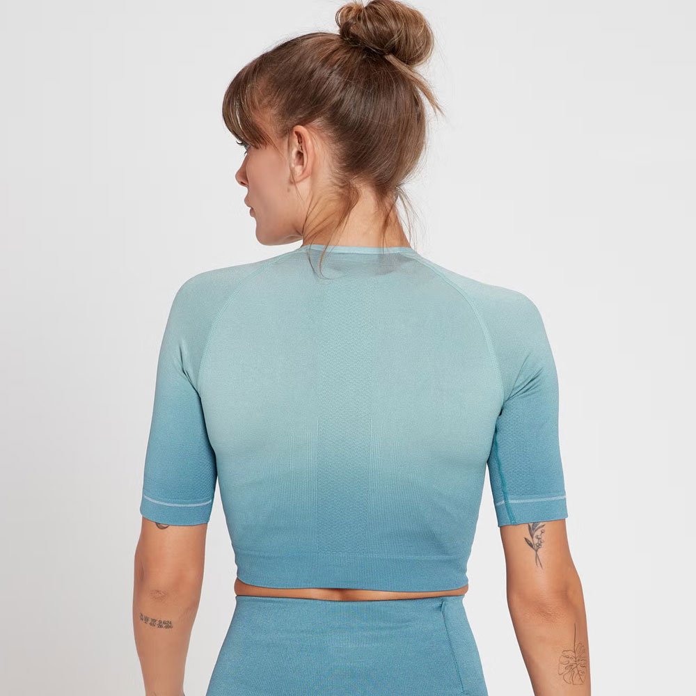 Ultra Seamless Crop Top – Stone Blue