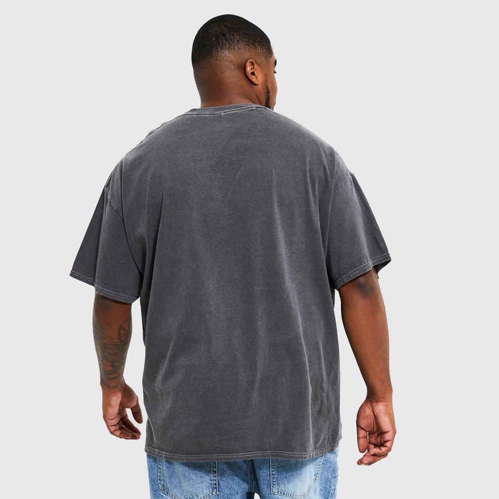 Plus Regular Fit Acid Wash Star Wars T-shirt