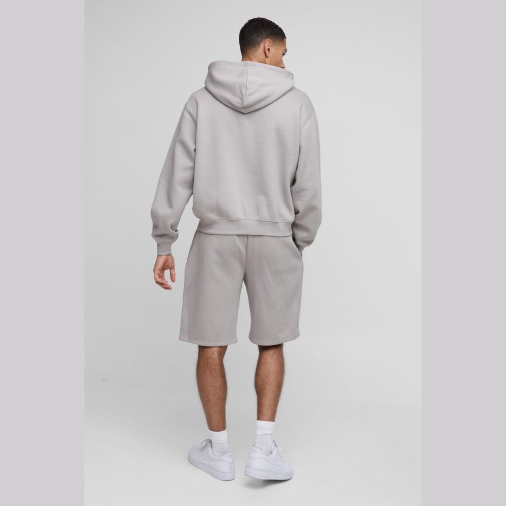 Oversized Worldwide Cross Zip Hooded Short Tracksuit